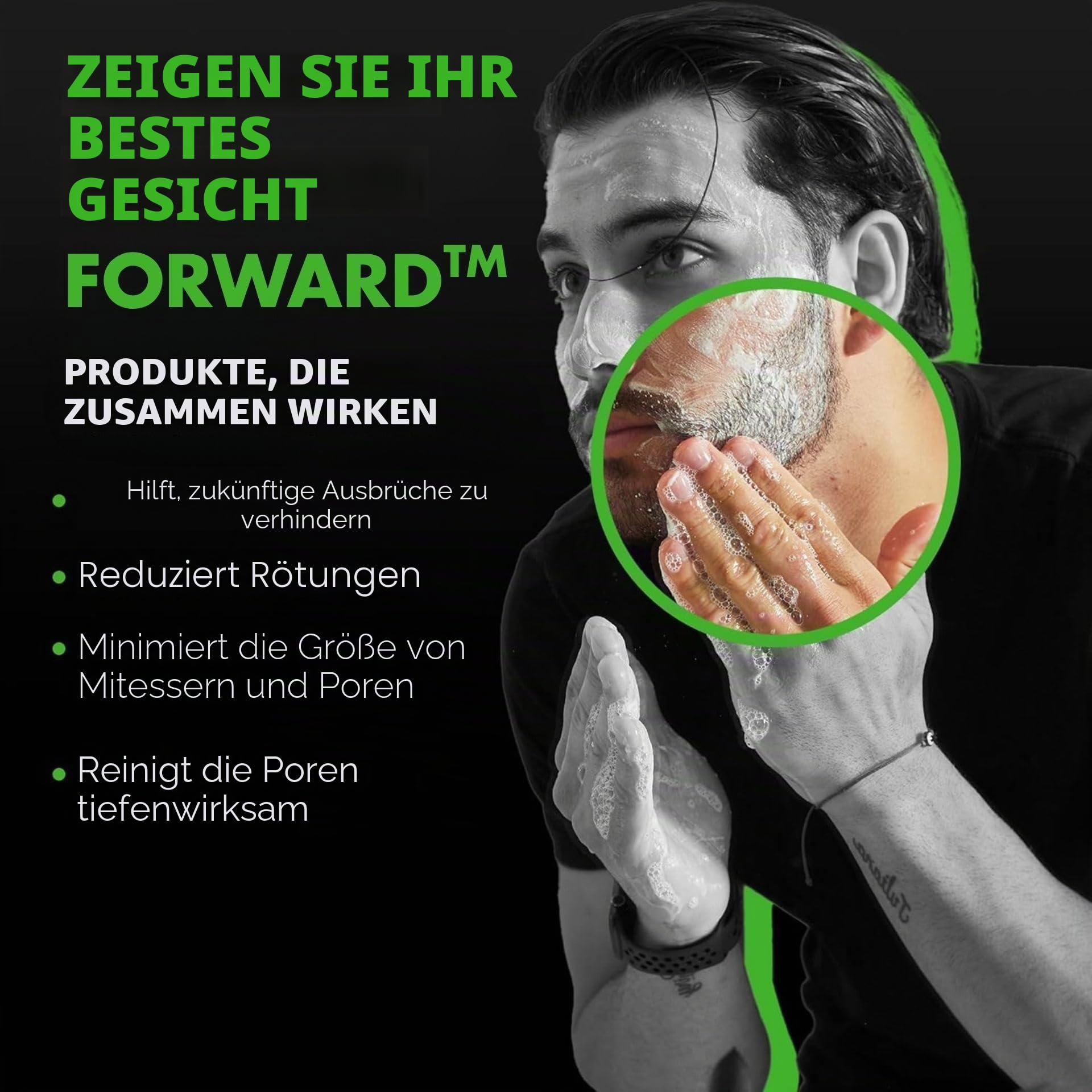 Tiege Hanley Essential Acne Care Herren Hautpflegeset, 3-teiliges Set | Level 1, TiegeClear Acne Essentials Routine, Salicylic Acid Face Wash, Glykolic Pads & Akne Serum