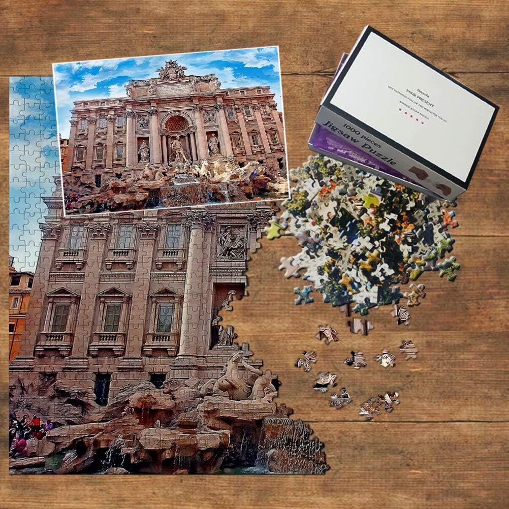 Italy Jigsaw Puzzle 1000 Piece Italy Trevi Fountain Rome Puzzle Travel Souvenir Wooden