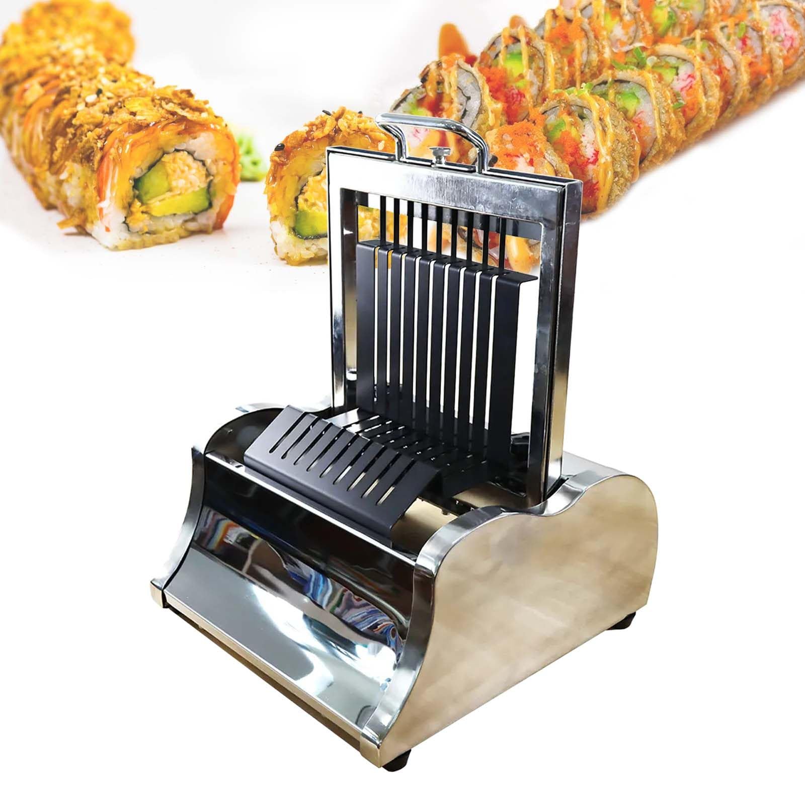 OLSKFUH Manual Stainless Steel Sushi Roll Cutting Machine, Countertop Rice Ball Forming Slicer, Diy Mold Tool Set, With Removable Blade,12Segments
