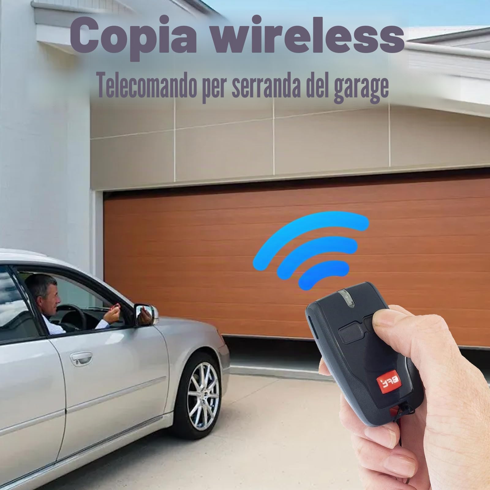 2 telecomandi da 433MHz per apriportone BFT, sostitutivi per telecomando BFT Mitto 2, telecomando per garage a 2 canali con portachiavi, compatibile con sistema di cancello elettrico MITTO B