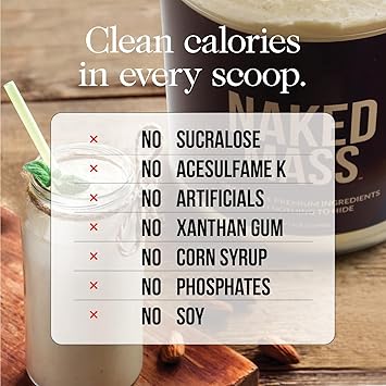 NAKED Chocolate Mass Gainer - All Natural Weight Gainer Protein Powder - 8lb Bulk, GMO Free, Gluten Free & Soy Free. No Artificial Ingredients - 1,360 Calories