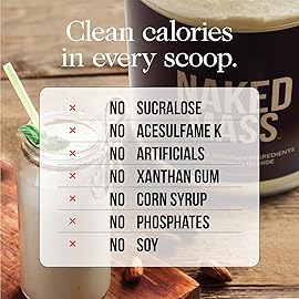 NAKED Chocolate Mass Gainer - All Natural Weight Gainer Protein Powder - 12LB Bulk, GMO Free, Gluten Free & Soy Free. No Artificial Ingredients - 1,360 Calories