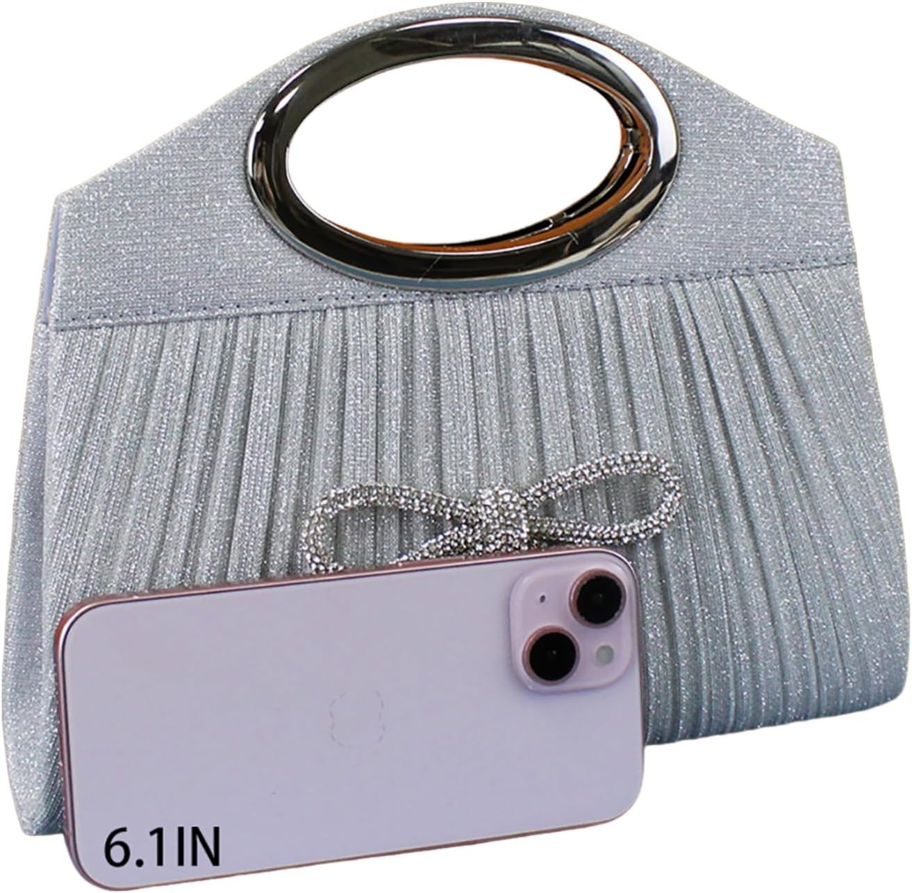 Gripit Bow Knot Clutch Purses with Rhinestone for Women Formal Sparkly Party Purse Evening Handbag