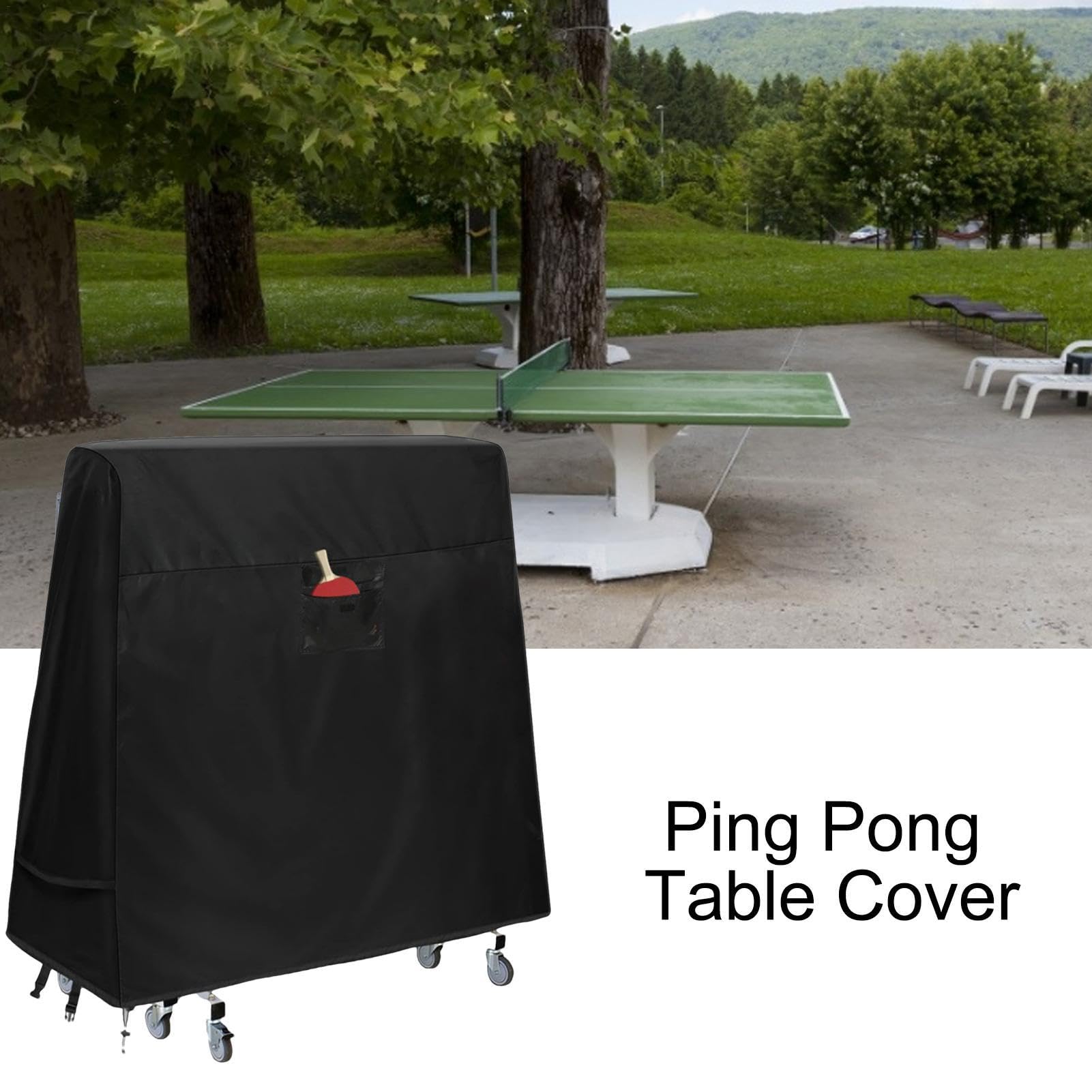 Copertura per tavolo da pong, spessa copertura protettiva per tavolo da pong 210D, protezione per tutte le condizioni atmosferiche, realizzata in tessuto morbido, resistente e impermeabile, | pong 210D, protezione per tutte le condizioni atmosferiche, rea