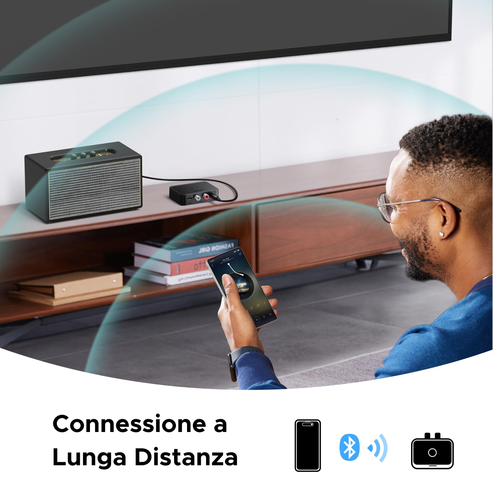 UGREEN Bluetooth 6.0 LDAC SBC AAC Audio USB-C Adattatore 2RCA 3,5 mm HiFi Bassa Latenza Wireless