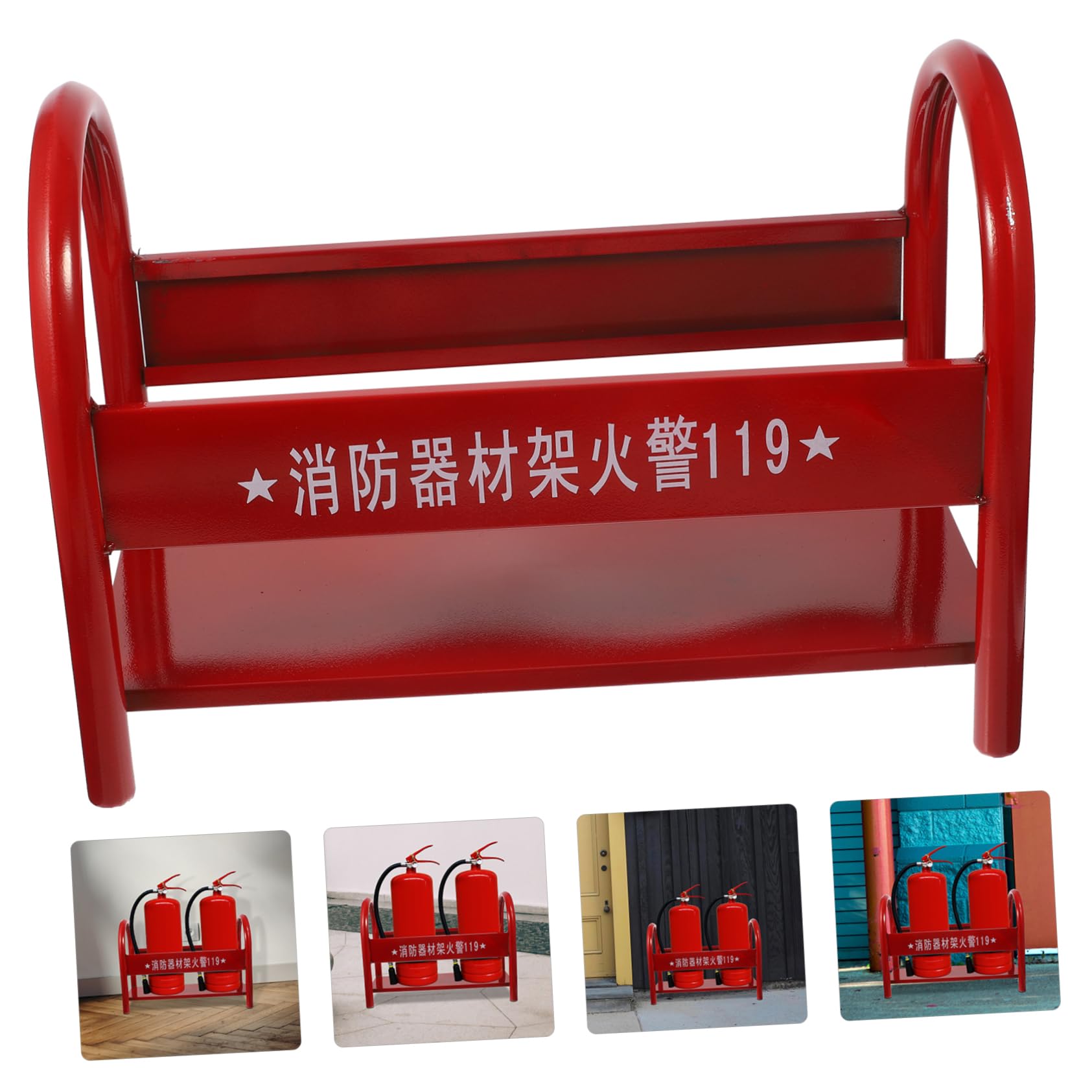 Soporte para Extintor de Incendios Rojo de Hierro 2-4kg | Estructura Simple y Resistente, para Escuela y Centro Comercial, Acabado Cuidado Estilo Aleatorio