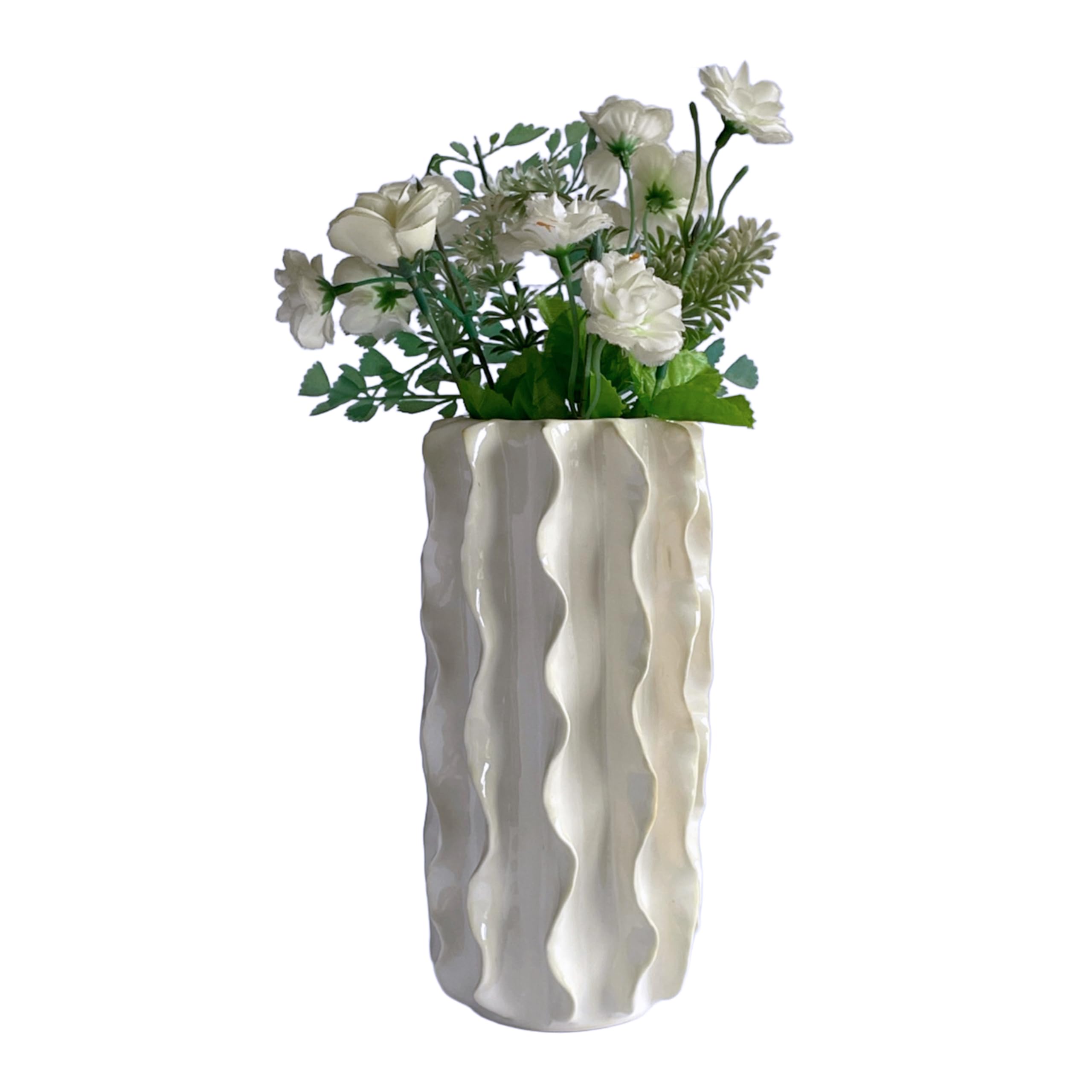 SEINHIJO Vaso di Fiori in Ceramica Decorative Moderna Arte Statua Fiori Scultura Figurina Soprammobili Regali Statuetta Casa Ornamento 20cm