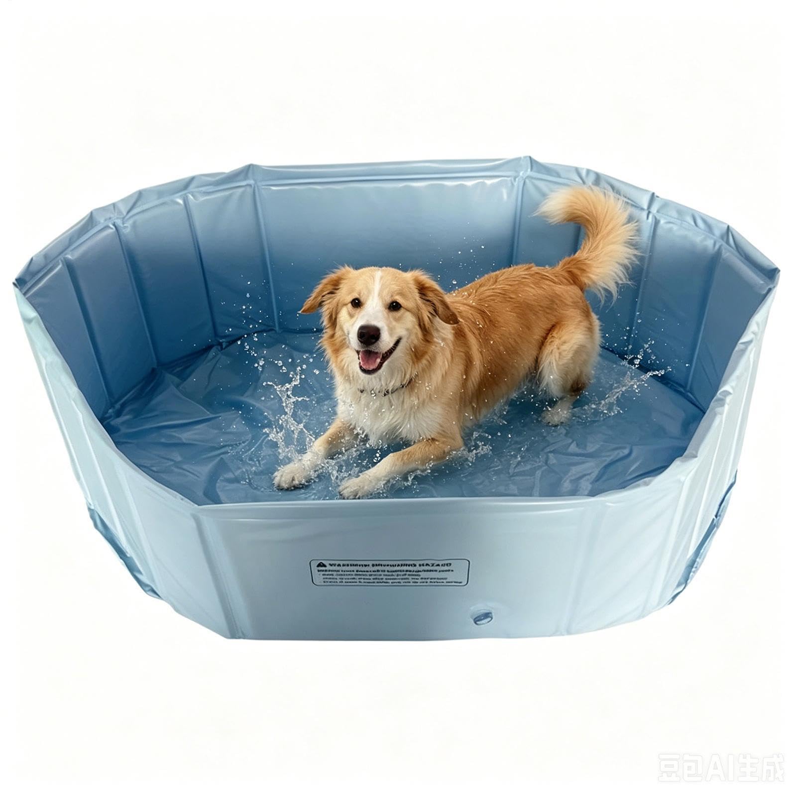 Dog Paddling Pool, Pet Ball Pit, Foldable Pet Swimming Pool, Non-slip