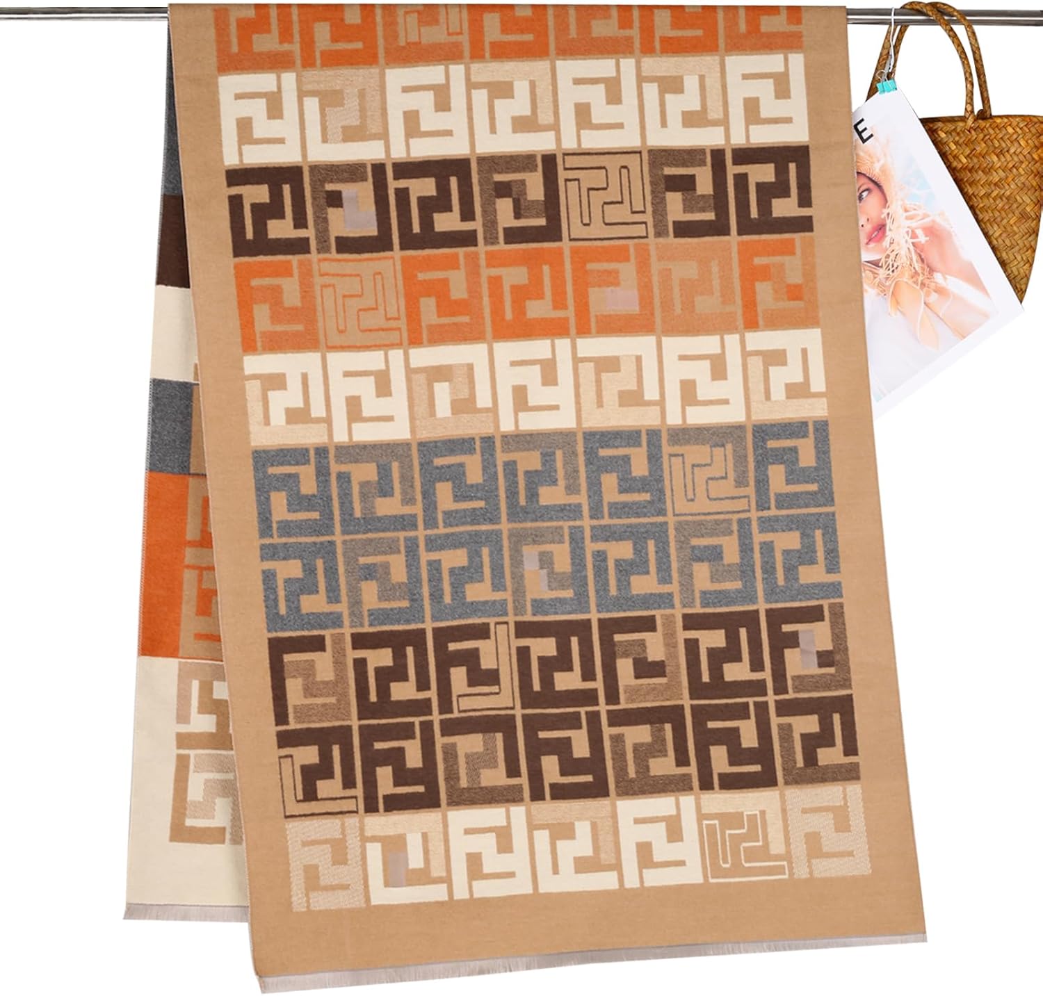 Scarfs for Women Pashmina Silky Shawl Wrap for Evening Dressing Blanket Open Front Poncho Cape - Image 4