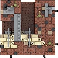 Vista 5 de WW2 Battlefield - Juego de bloques militares de esquina izquierda (200 piezas) adecuado para creación secundaria militar MOC