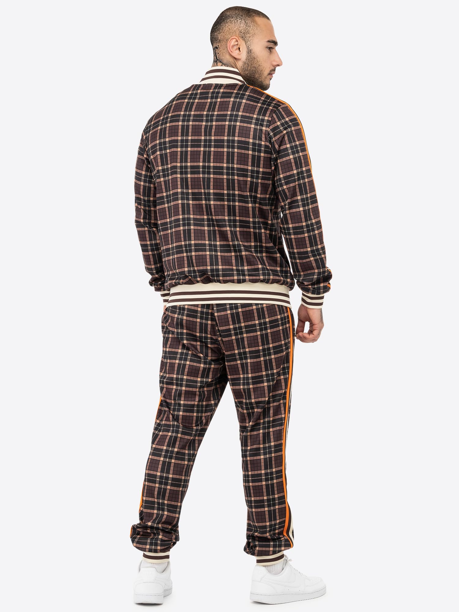 Lonsdale M?ski dres treningowy w?ski krój HEDLEY, br?zowy/ecru/pomara?czowy, XXL, 117638, br?zowy/ecru/pomara?czowy, XXL