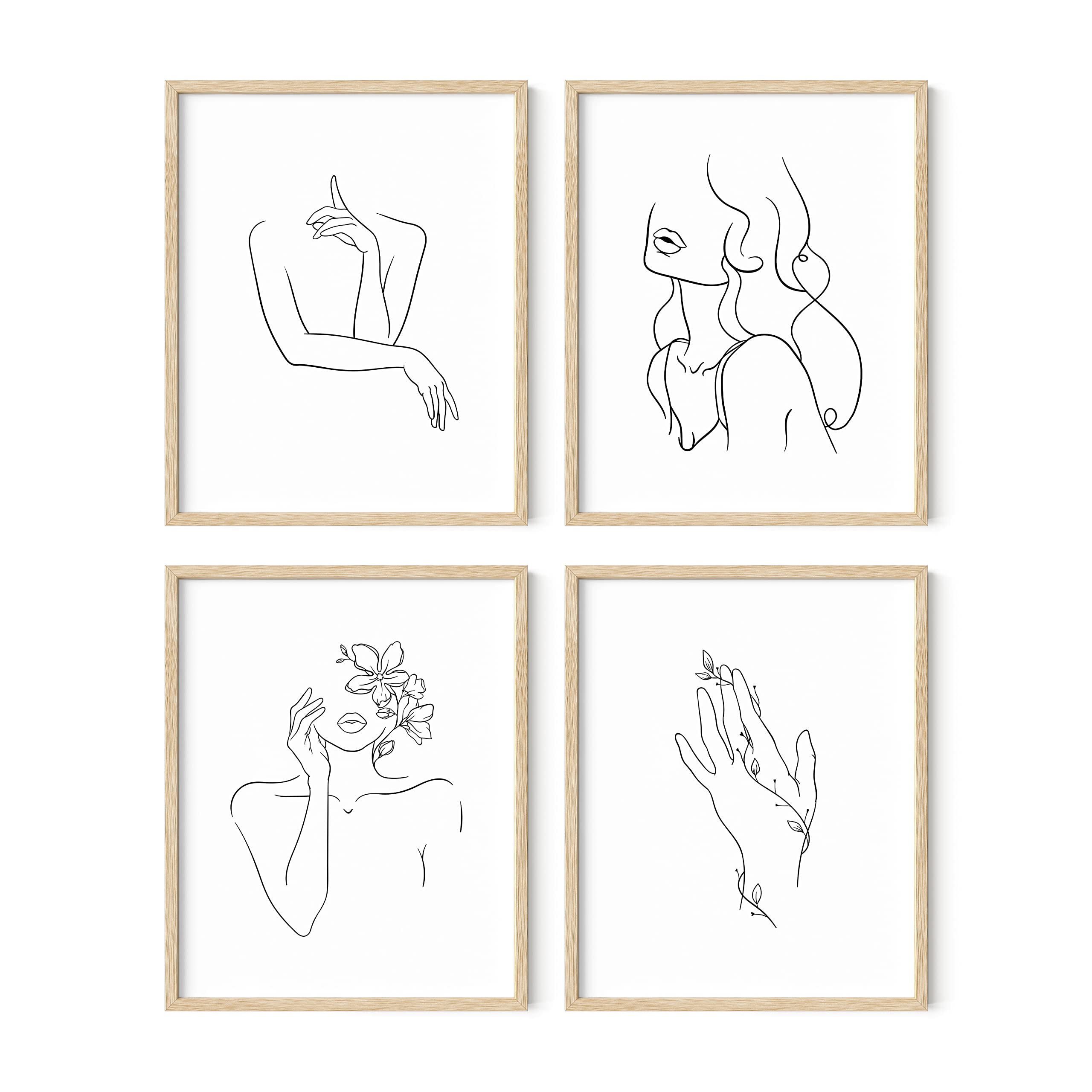 Buy Minimalist Line Art Prints Set of 4 By Haus and Hues Aesthetic s