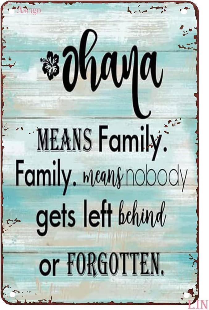 Amazon.com: Vintage Tin Ohana Means Family Family Means No One
