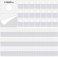 Vista 1 de Blulu 1500 Piezas Etiquetas Colgantes Transparentes con Ranura Agujero Pestañas Colgantes Autoadhesivas Etiquetas Colgantes Transparentes Plásticas