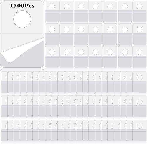 Blulu 1500 etiquetas transparentes para colgar, etiquetas autoadhesivas para colgar, etiquetas transparentes para colgar al por menor, etiquetas