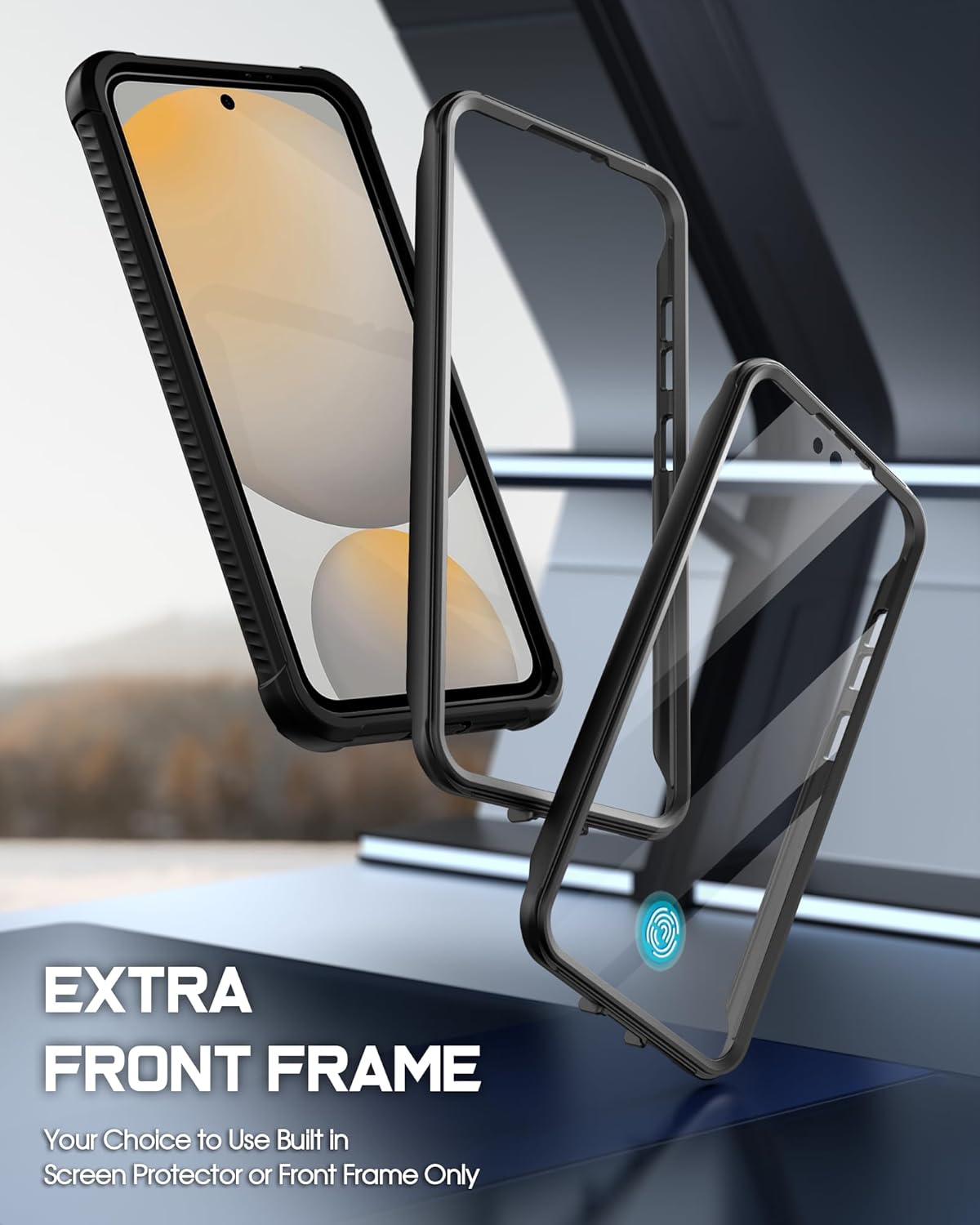 Poetic Guardian Case for Samsung Galaxy S24 FE 5G [20 FT Mil-Grade Drop Tested], Built-in Screen Protector [Work with Fingerprint ID], Full-Body Rugged Shockproof Protective Cover Case, Black/Clear - Image 4