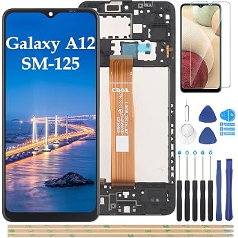 YHX-OU 6.5 Inch Display for Samsung Galaxy A12 SM-A125F A125M A125U LCD Display Touchscreen Replacement Screen with Tools + A