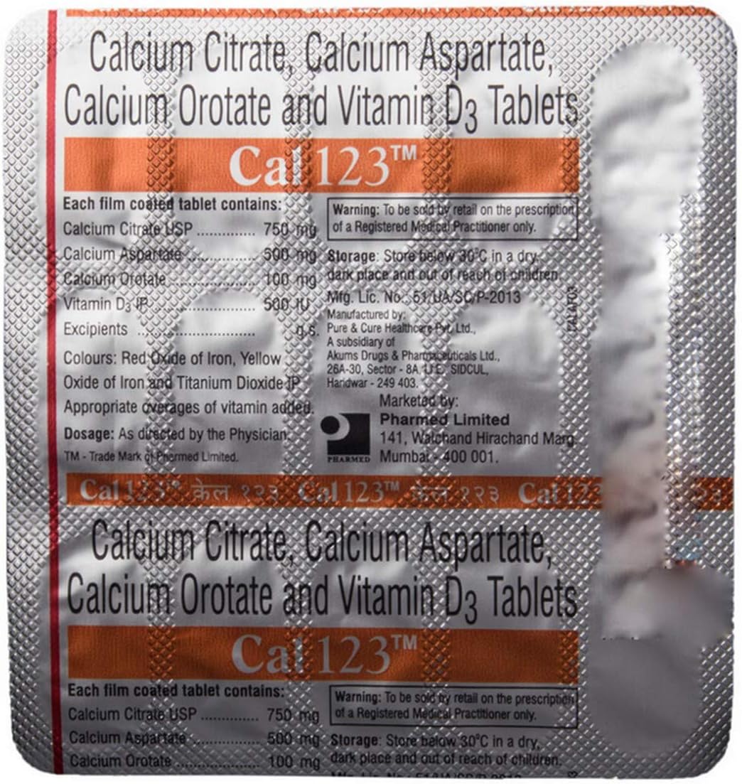 Cal 123 - Strip of 15 Tablets
