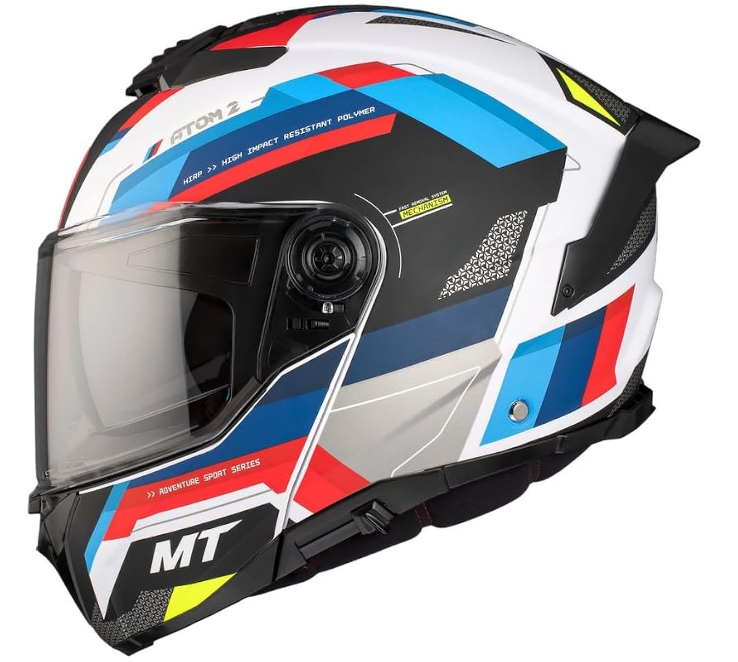 MT Helmets Atom 2 Bast A0 Modular Helmet with Sun Glasses, Unisex, P/J Approved (XL 61/62)