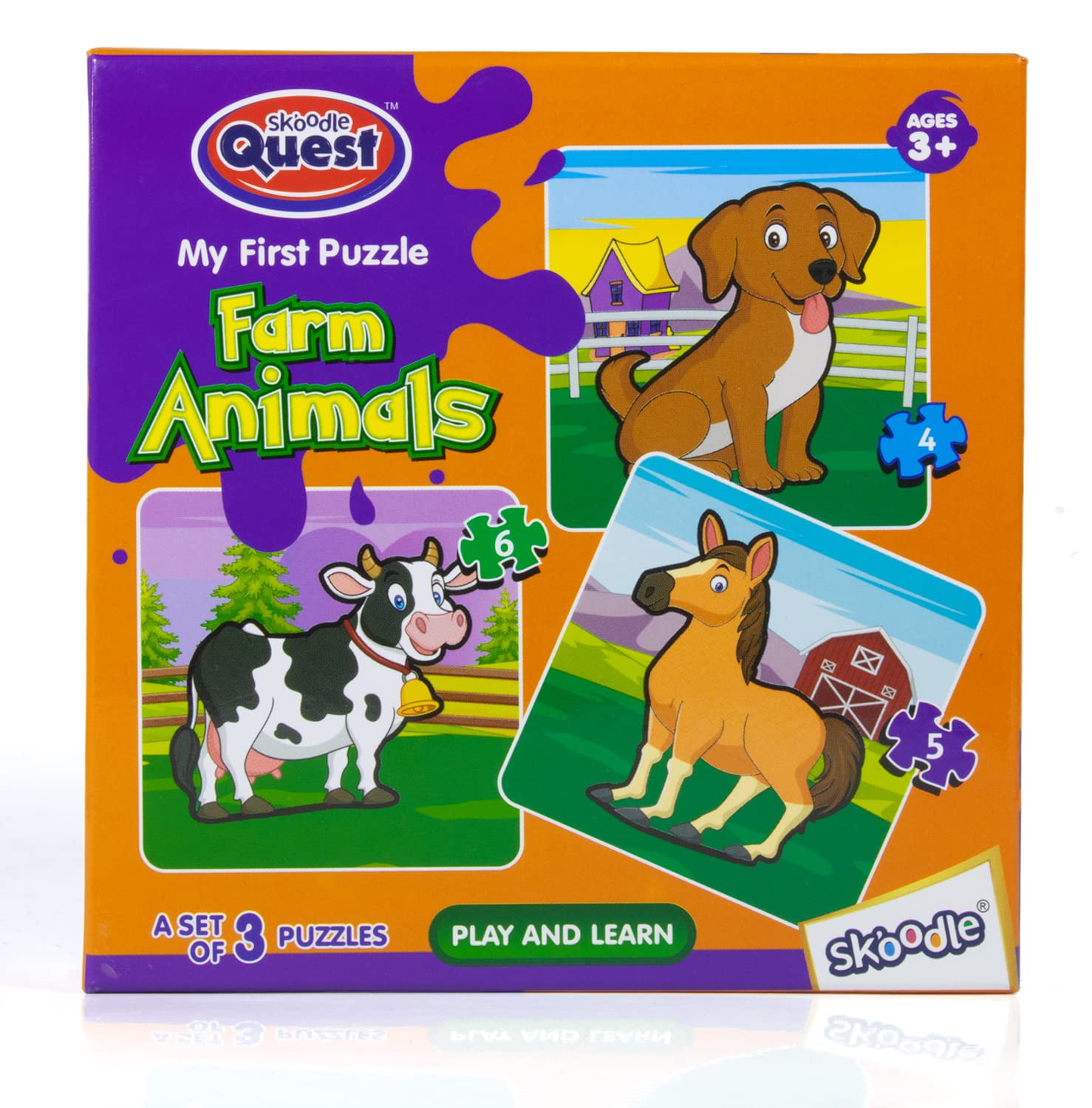 Skoodle My First Puzzle Farm Animal Jigsaw Puzzle for Kids, Learning Educational Toys for 3 Old Kids and Above (B09YYCW2R7) Amazon Price History, Amazon Price Tracker