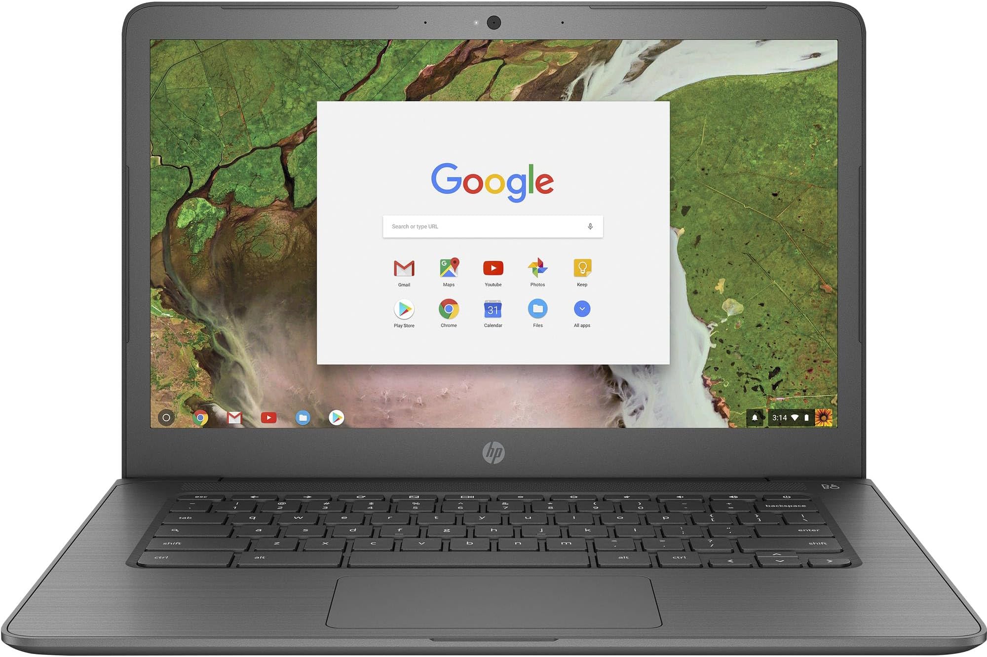 HP Chromebook 14" G5, Intel Celeron N3350, 4GB RAM, 16GB SSD (3NU63UT#ABA) (Renewed)