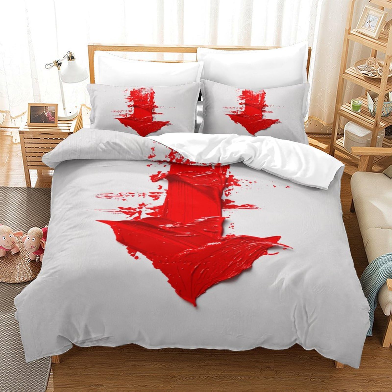 P1S9U7W5Y Artistic Splash 3D Printed Duvet Cover Set 3pcs Microfiber Abstract Bedding Set Double（200x200cm）