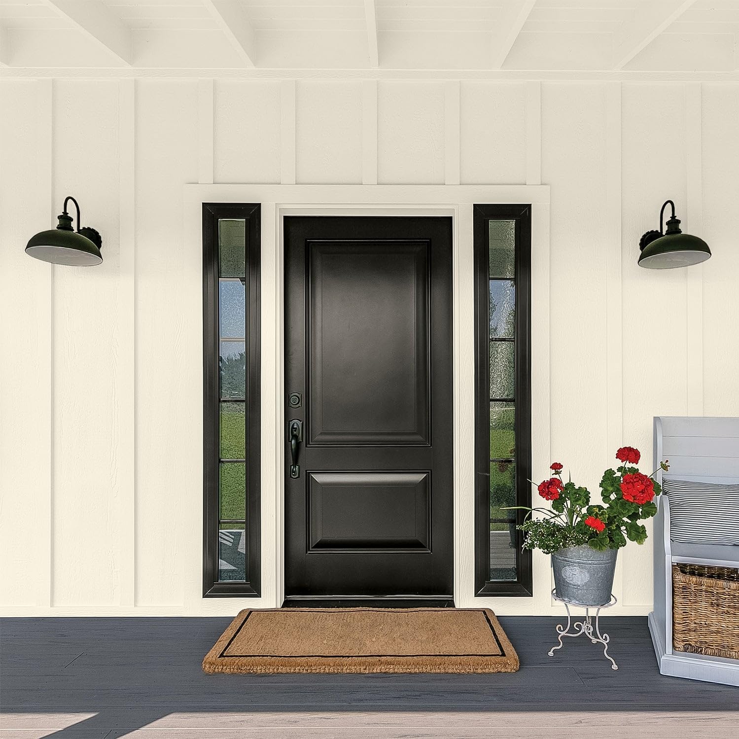 Glidden Exterior Paint + Primer: Greige/Antique White, One Coat, Flat, 1-Gallon