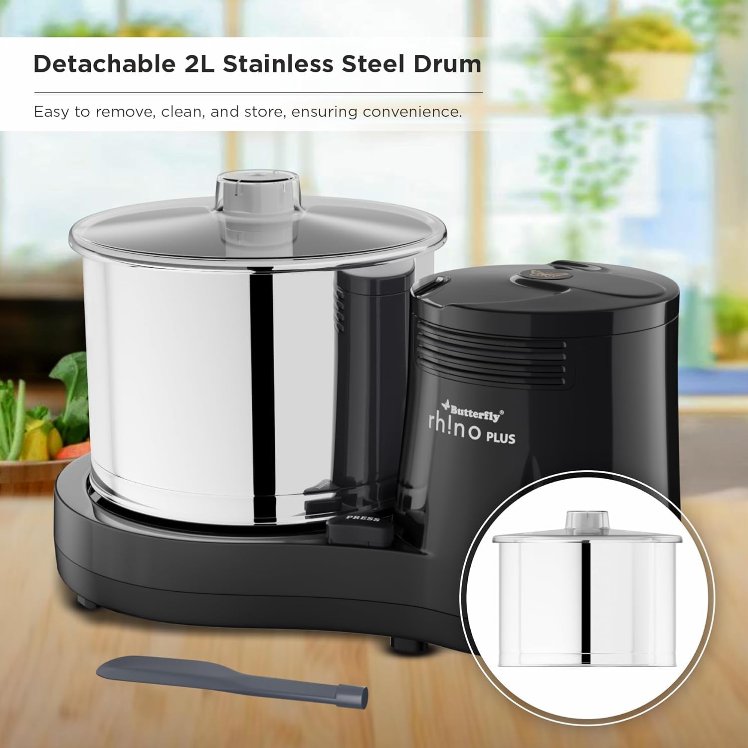Butterfly Rhino Plus Nassmühle, 2 l, Grau, 150 W