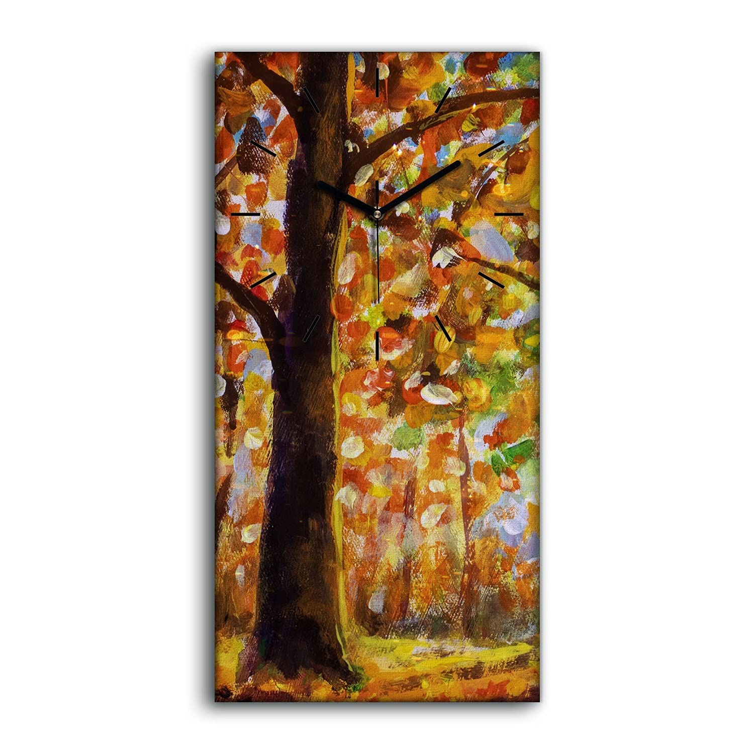 Horloge sur Toile Nature d'Automne pour Chambre Décoration Art Mural