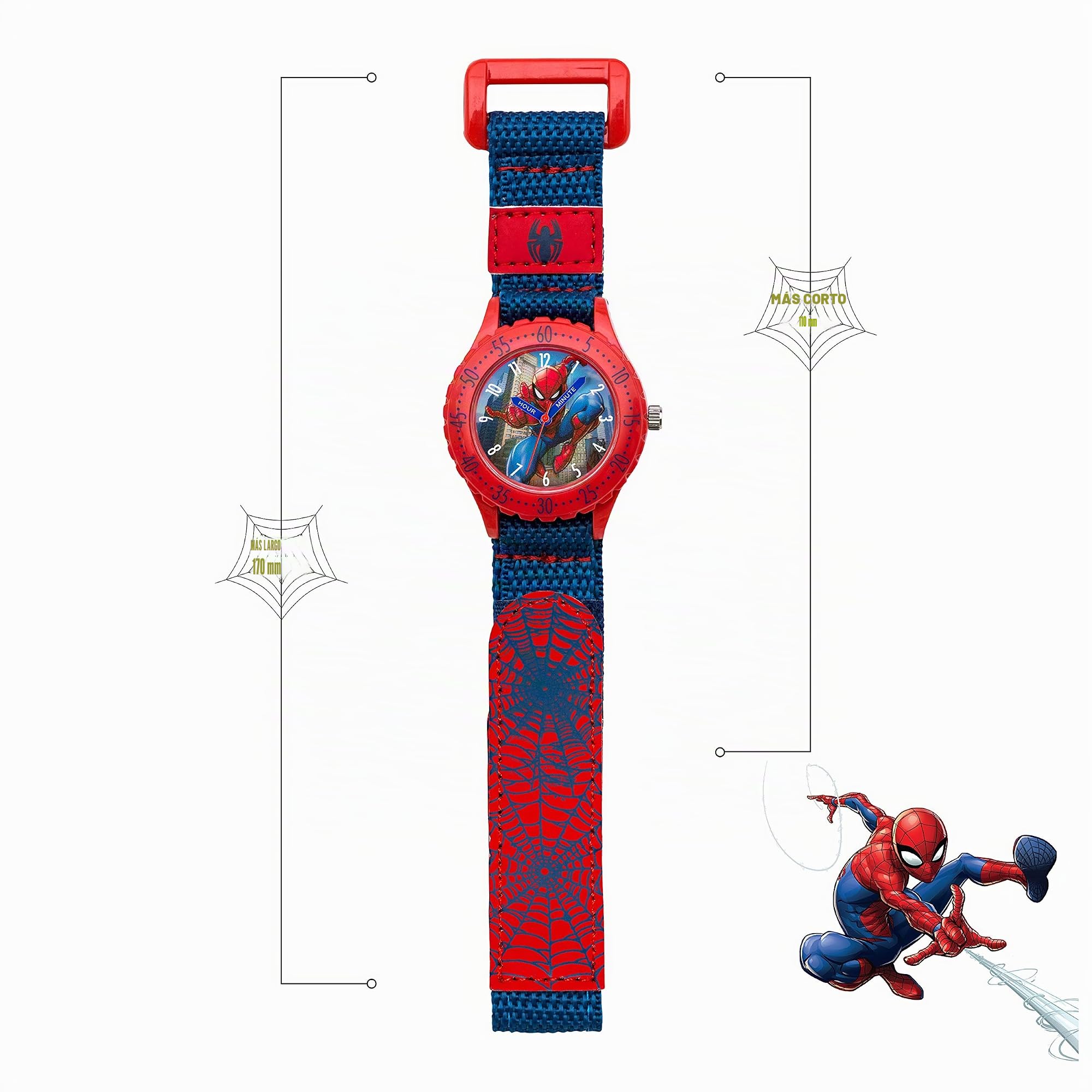 Spiderman SPD3495 - Reloj analógico de Cuarzo para niños, Correa