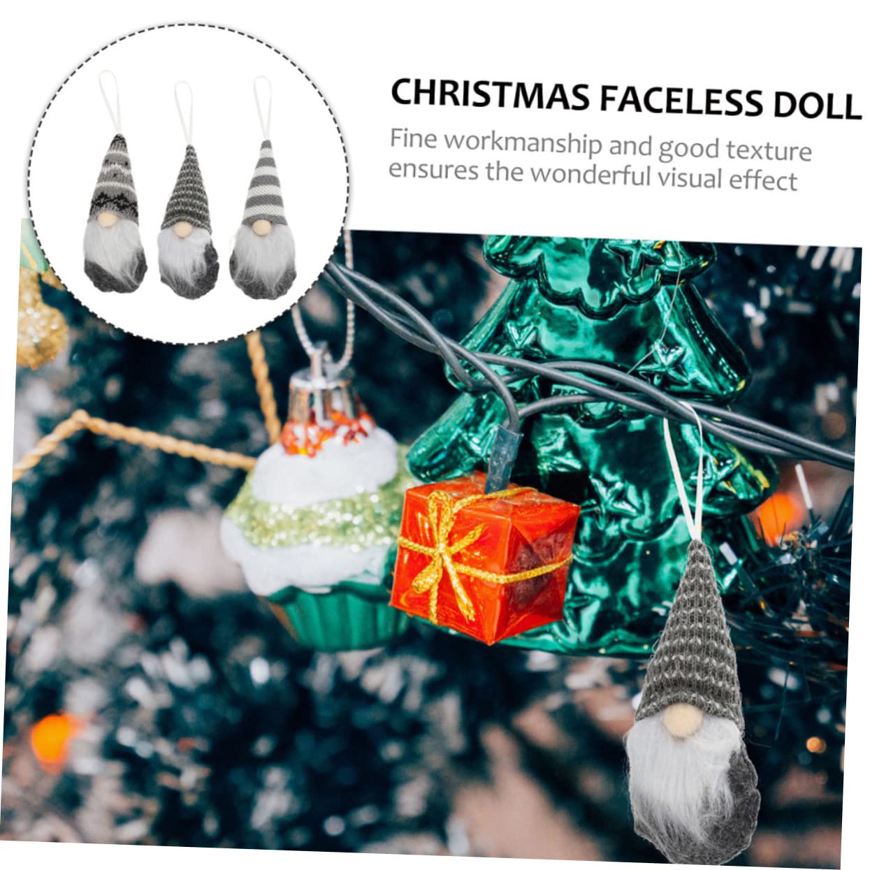 Toyvian 18stücke Niedliche Rudolph GNOME Strickdesign Dolls Für Weihnachtsbaum Dekoration Kreative Festliche Wohnaccessoires