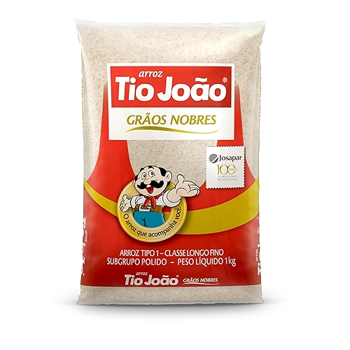 Arroz Branco Tio João Grãos Nobres - 1kg Arroz Branco Tio João Grãos Nobres - 1kg