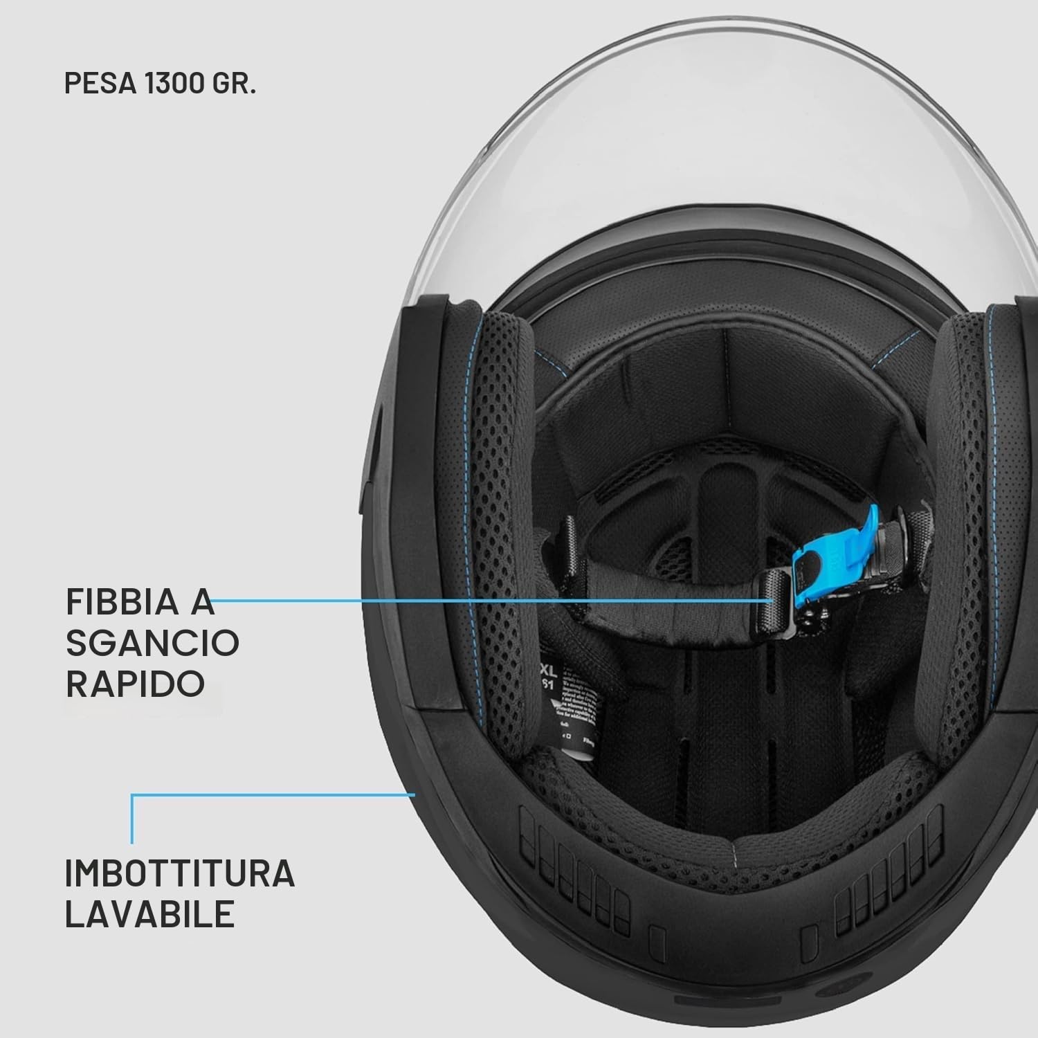 Casco jet Westt doppia visiera omologato ECE 22.06 nero grigio bianco