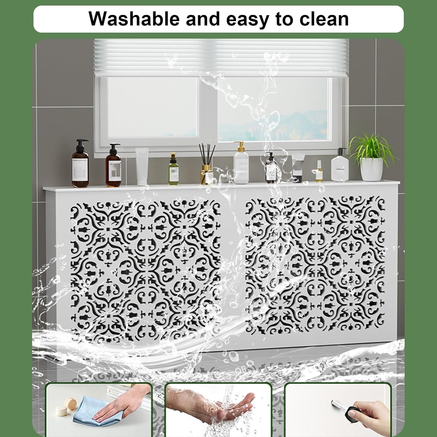 Wood Vented Decorative Cabinet for Home, Safety Steam Heating Solution for Living Room Bathroom, Modern Design, Durable, Functional