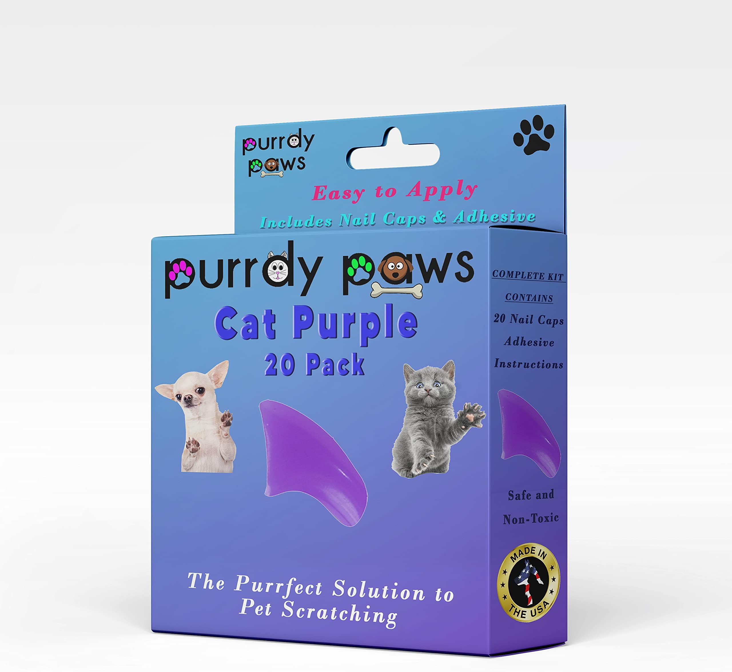 Soft Nail Caps for Cat Claws Purple Medium