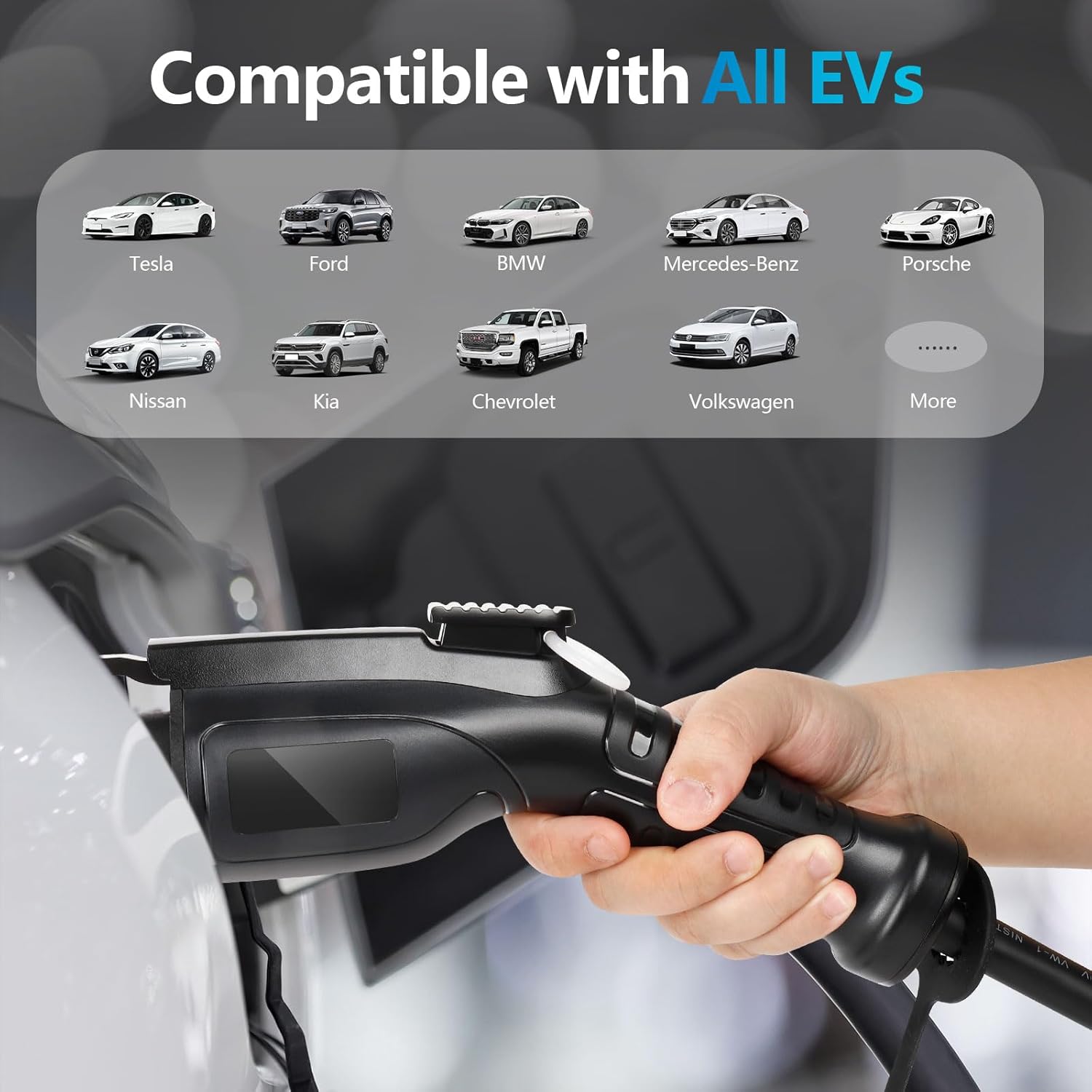 Level 2 EV Charger, 32 Amp 7kW High-Speed Electric Vehicle Charging Station, UL Certified, NEMA 14-50 Plug, 25ft Cable, IP66 Waterproof, WiFi Smart App, Compatible with All J1772 EVs