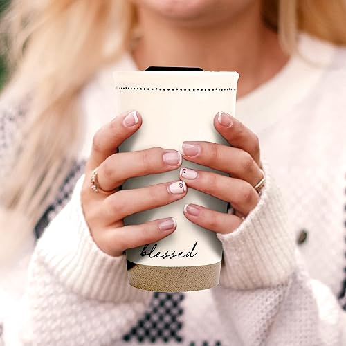 Miniatura 6 de Lighthouse Christian Products Pin Dot - Taza clásica de cerámica de viaje de 12 onzas, Blessed