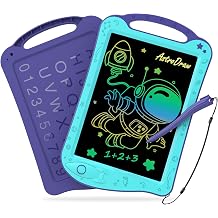 HOMESTEC Kids LCD Writing Tablet, Colourful Drawing Board Educational Travel Toys for Boys and Girls Age 2+, Aqua Purple Version