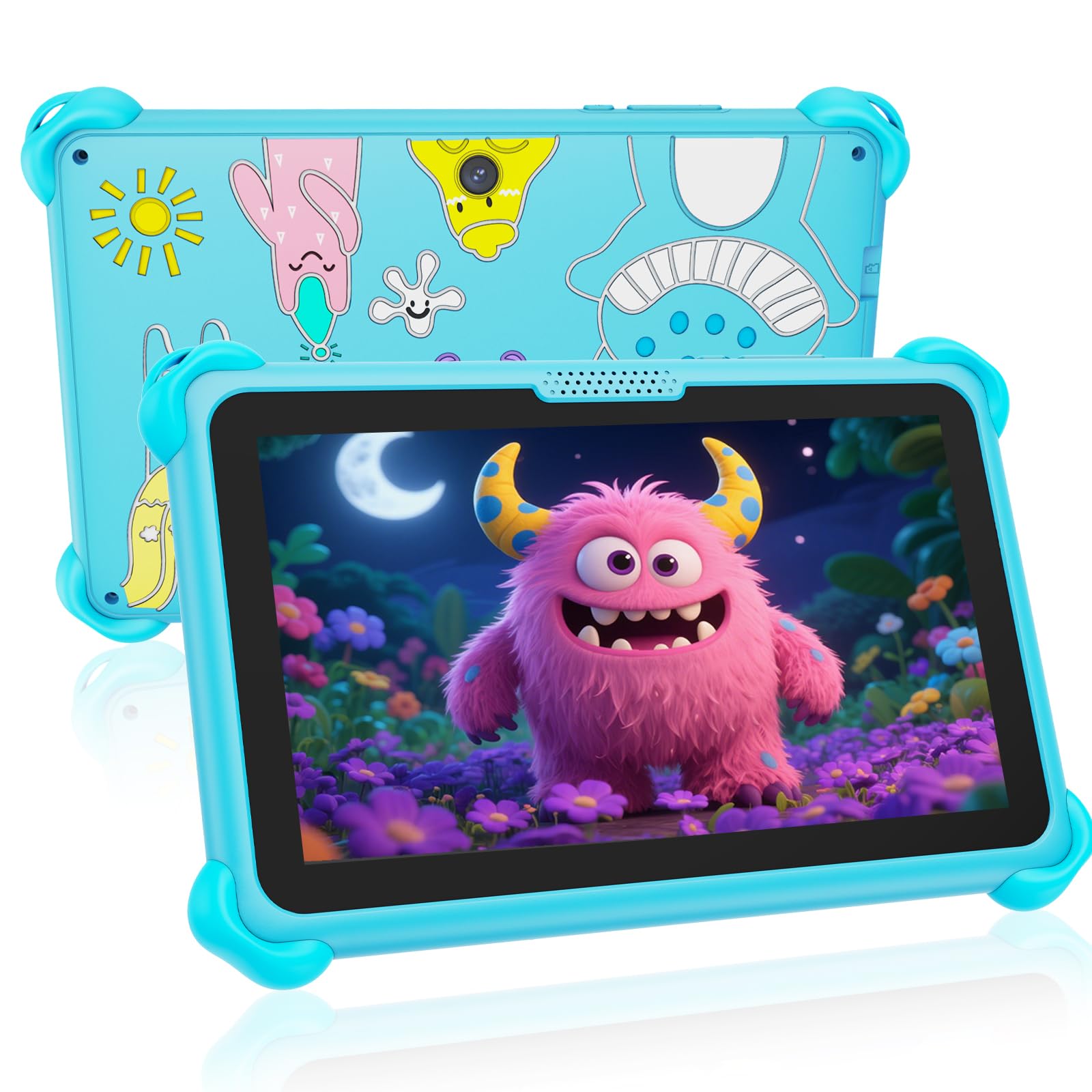 Tablet para Niños de 7 Pulgadas 32GB Android Tablet Niños con WiFi Funda Protectora Control Parental Tableta Infantil de 3 a 7 años (Azul)