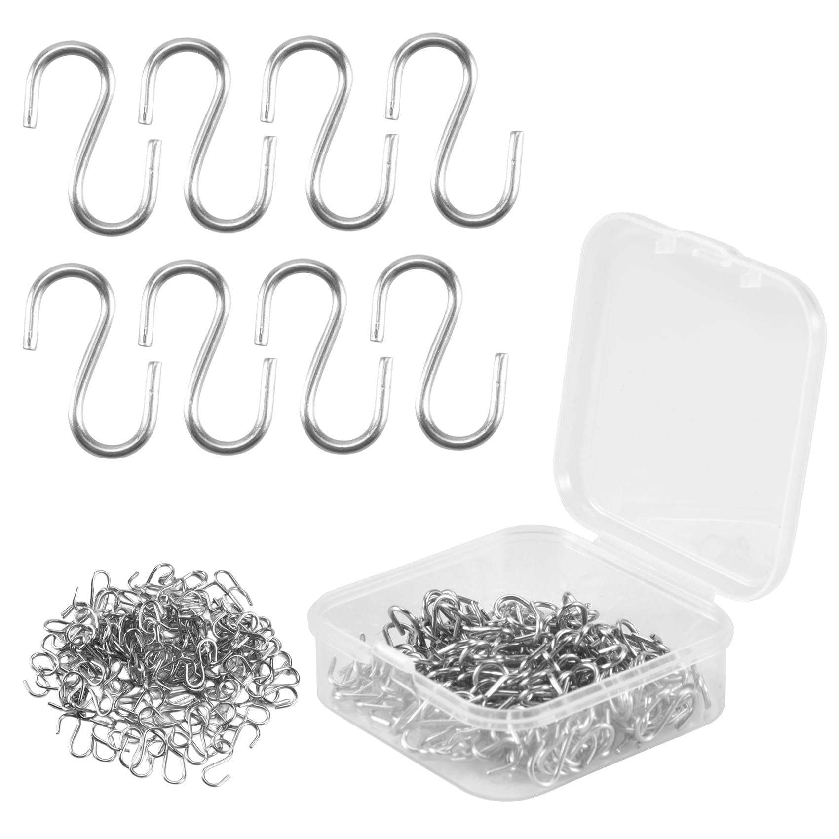 Vryzmo 150 Pieces Mini S Hooks Connectors Metal S-Shaped Wire Hook Hangers for DIY Crafts, Hanging Jewelry, Key Chain and Tags