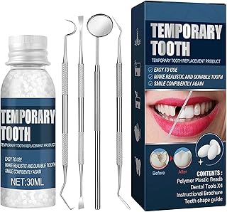 Tooth Repair Granules, Temporary Tooth Repair Kit Moldable Thermal Fitting Beads, Broken Teeth Filling Gaps Repair, Tooth Repair Missing Teeth, Retouching Tooth Hole (Kit)