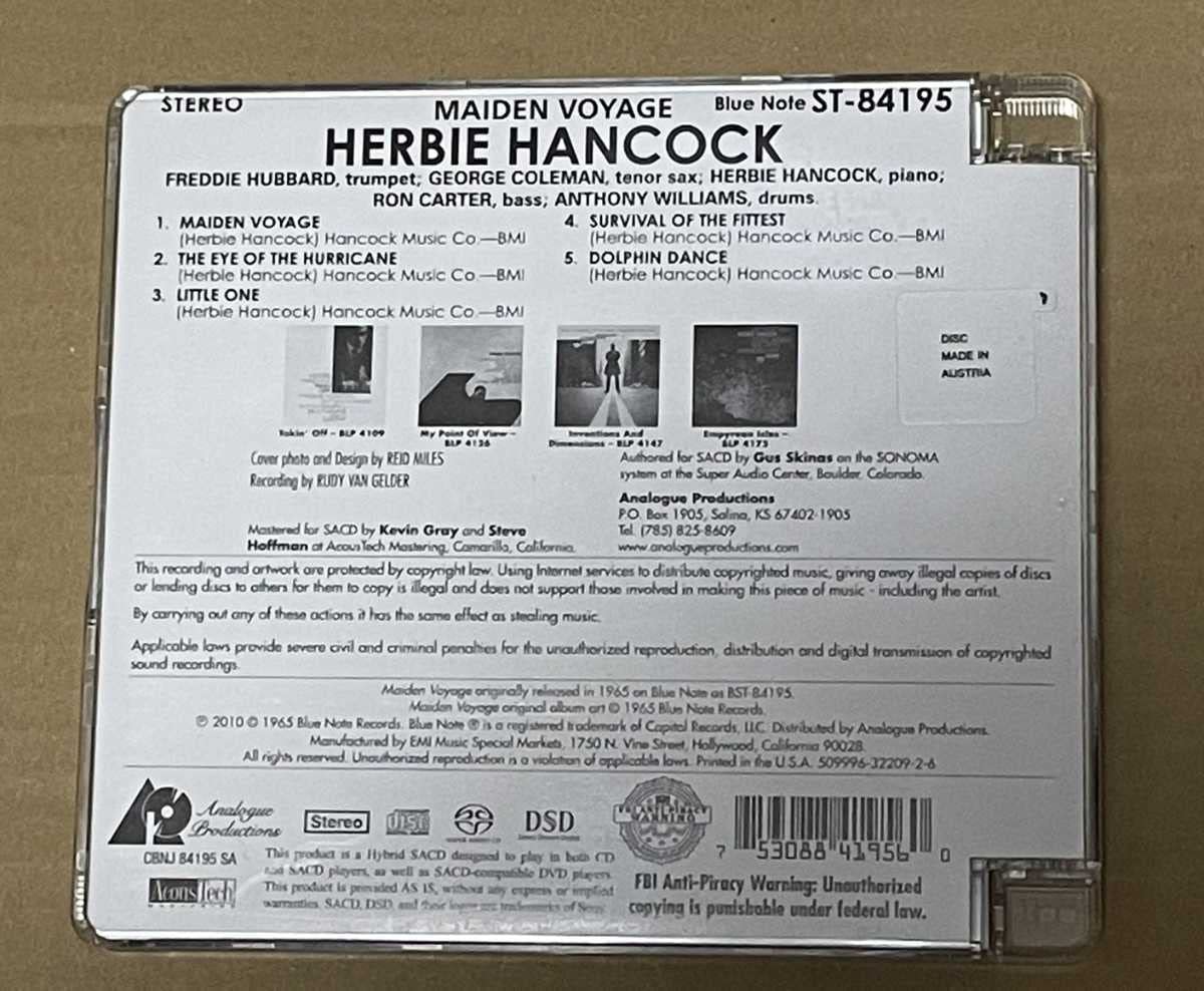 Amazon.co.jp: SACD HYBRID Herbie Hancock - Maiden Voyage/ハービー