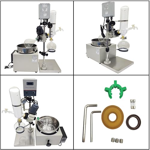 Miniatura 5 de Evaporador rotatorio de laboratorio 110V 2L sistema de destilación al vacío eléctrico wtih120mm Lift para aceites esenciales y laboratorio, control