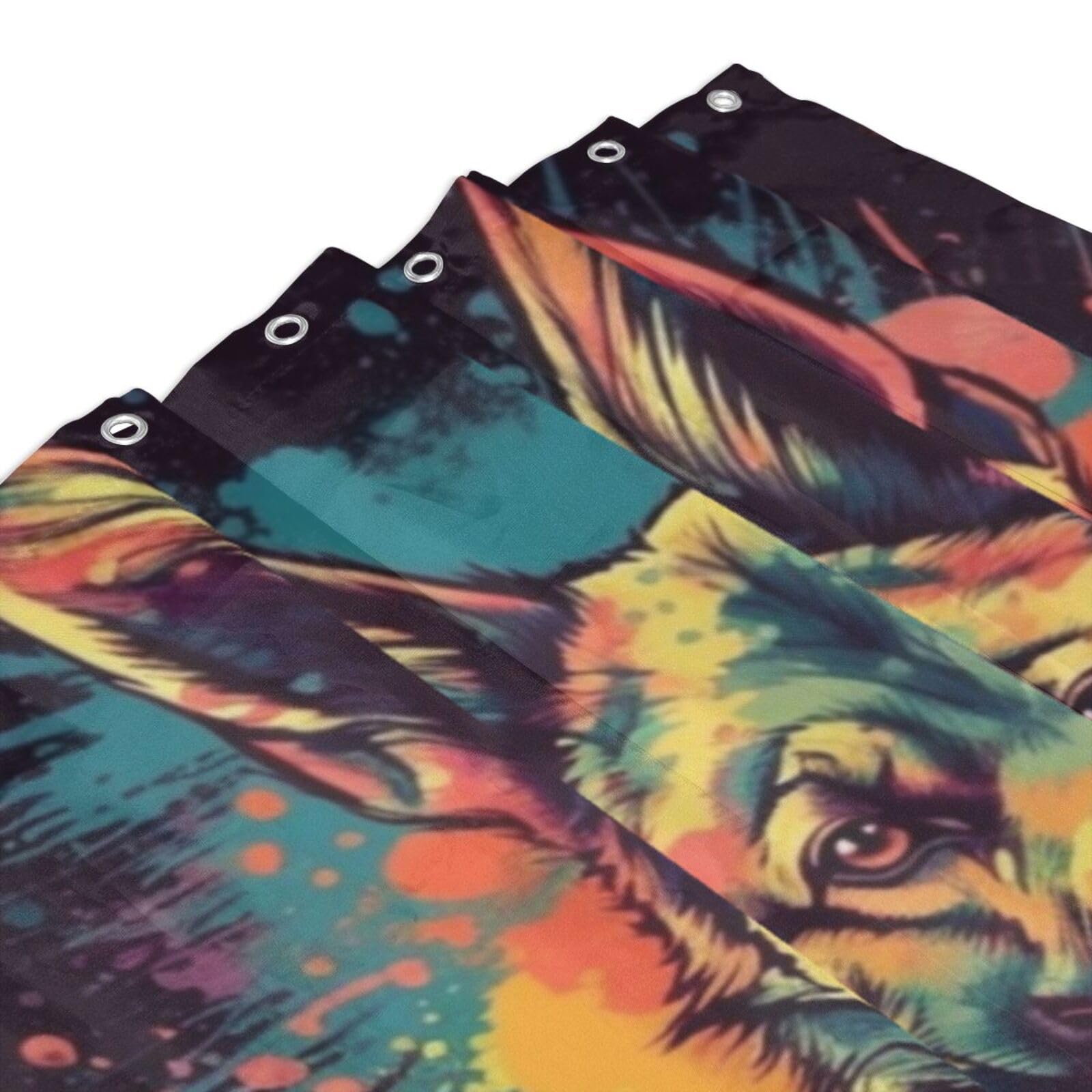 Germshepherd - Cortina de ducha con estampado de correr de 152 x 183 cm, cortina de ducha de tela de poliéster impermeable, decoración de bañera con 12 ganchos, secado rápido, lavable