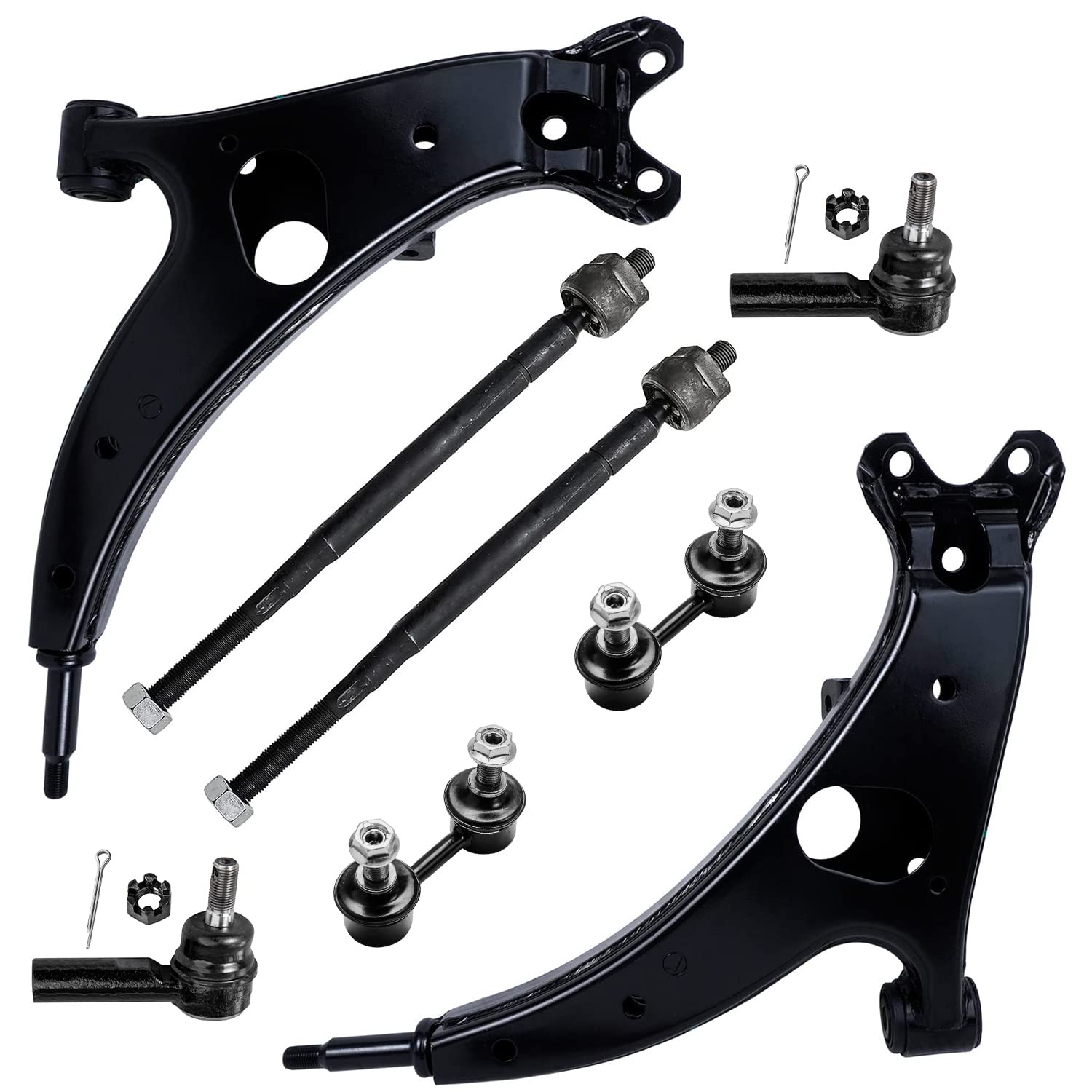 Detroit Axle - 8pc Front End Control Arms Kit for Toyota RAV4 96-00, Lower