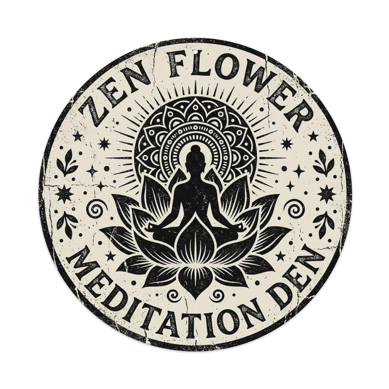 Zen Flower Meditation Den Spiritual Metal Tin Sign