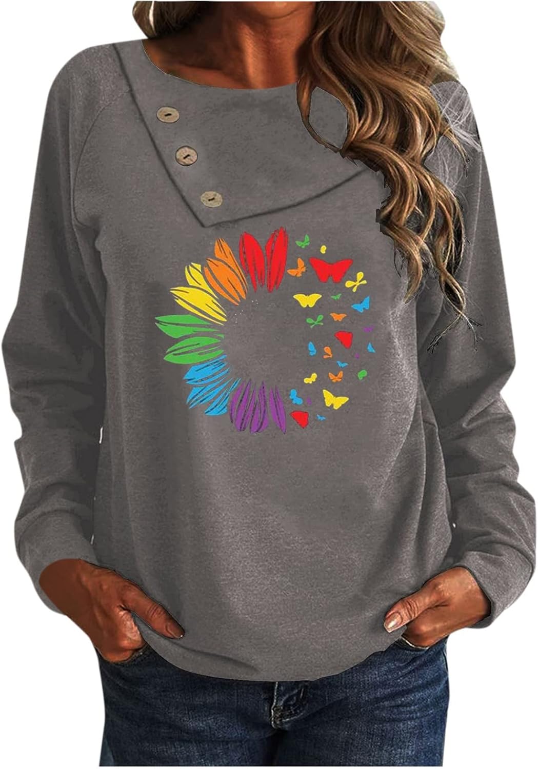 JJHAEVDY  Women's Long Sleeves Quilt Lightweight Tops Button Neck Fleece Pullover Blouse Sweatshirts Outwear : Sports & Outdoors