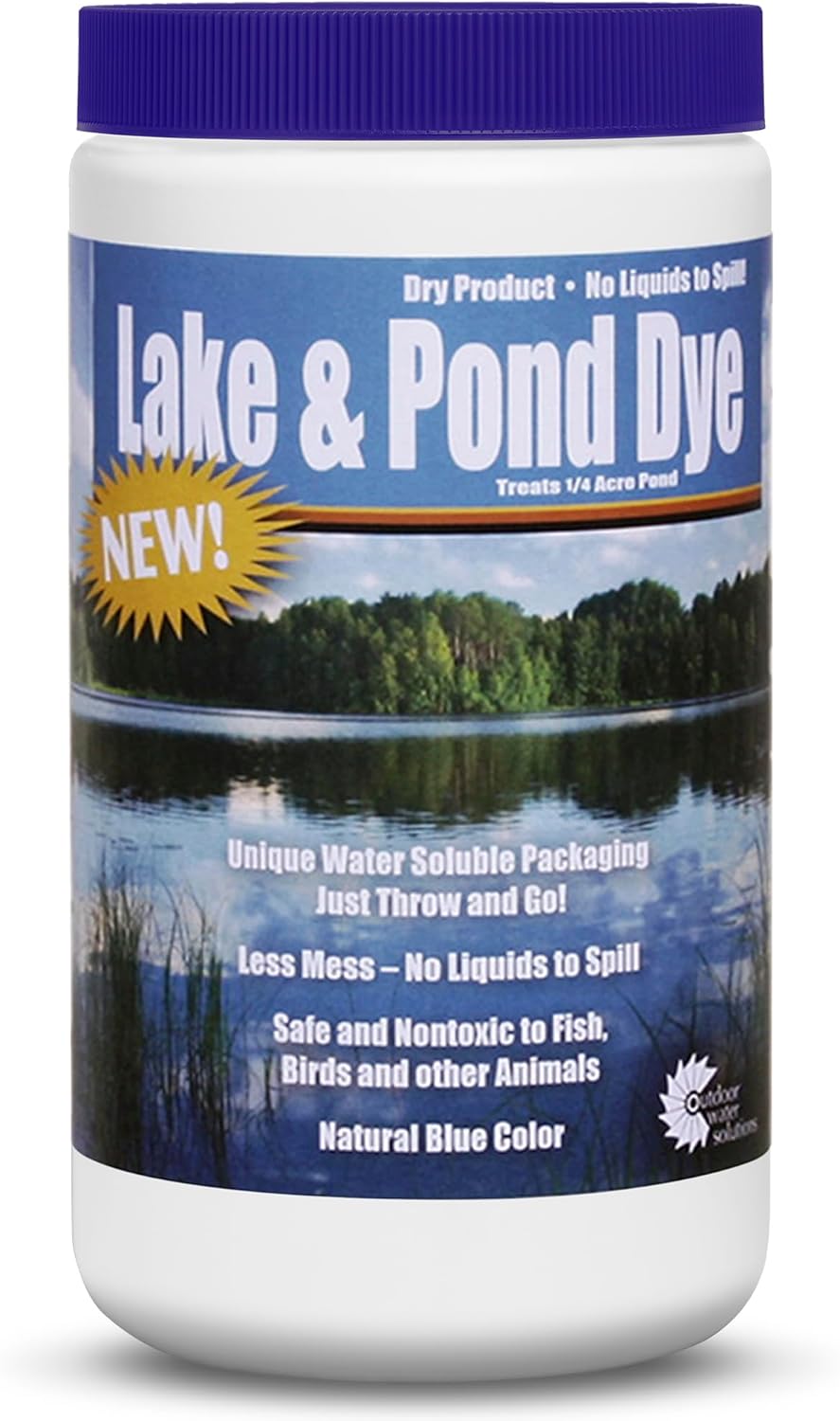 Outdoor Water Solutions Pond Dye Packs – Pond & Lake Water Blue Colorant Treatment, Blocks Sunlight & Improves Natural Beauty, Easy & Mess-Free Packets, Safe for Fish & Livestock, 12 Soluble Packets