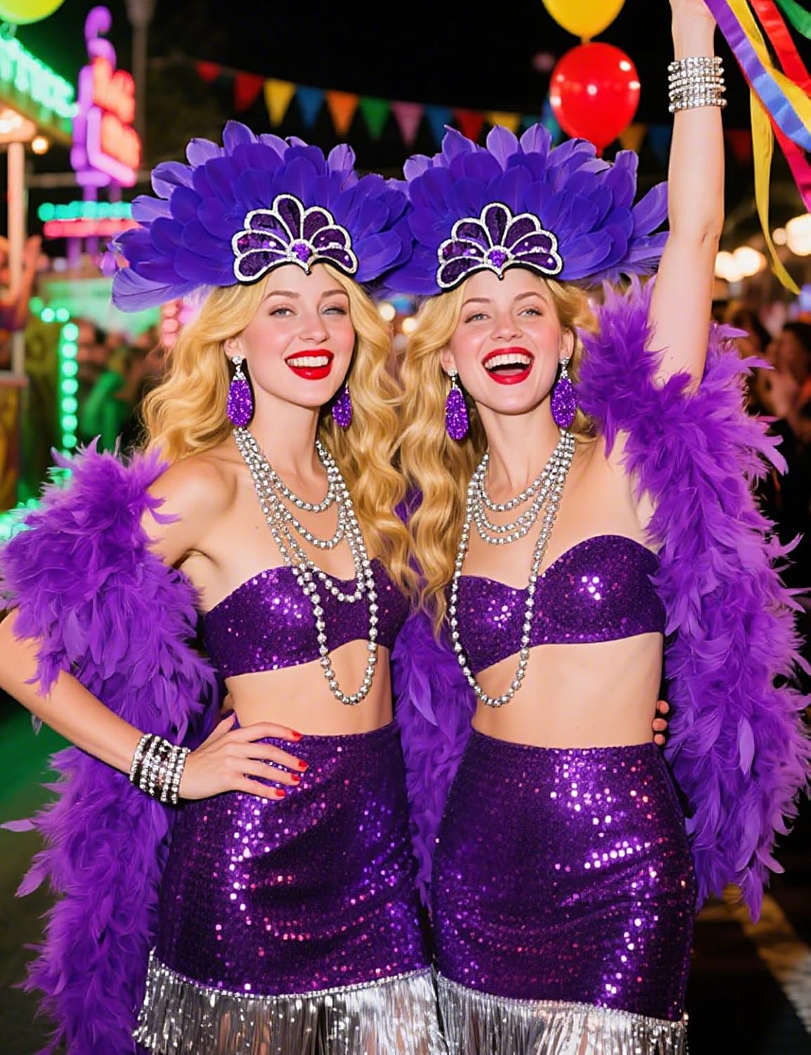 Wildarms Women's Feather Headpieces Sequin Headdress - Carnival Wedding Halloween Masquerade Party Cosplay Costume Accessory - Image 6