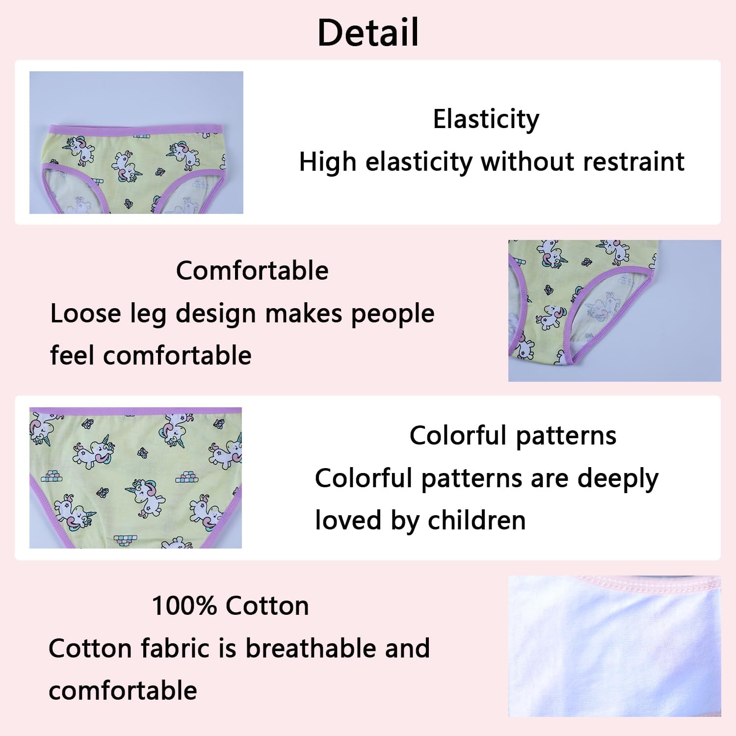 Girls Printed Underwear Kids Cotton Breathable Comfort Panty Briefs Toddler Undies(Pack of 12) Multipack - Image 3